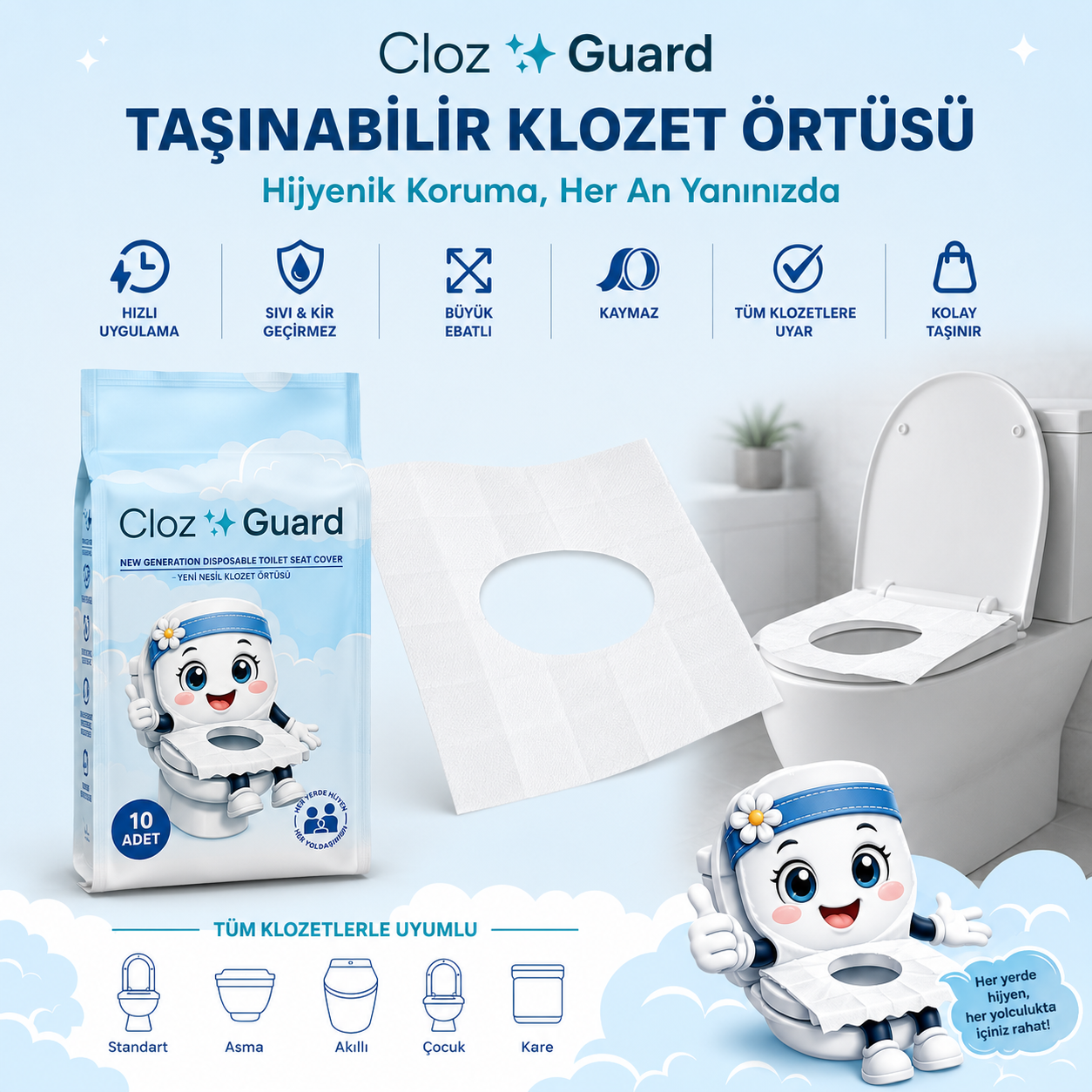 ClozGuard Kullan At Klozet Örtüsü